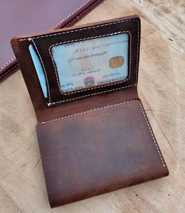 Slim Genuine Leather Trifold <b>Wallet</b> <b>Men</b> RFID Blocking Ultra Thin Credit <b>Card</b> Holder Pocket <b>Wallet</b> Custom OEM NTW-0009 - Product Image 4