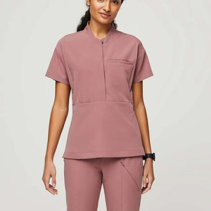 Hospital for unisex Style New Arrival Nurse Uniform Fall Medical Uniform Stretch V-Neck <b>Scrub</b> <b>Top</b> Pocket Medium Uniform - Product Image 2
