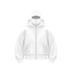 Мужская толстовка на молнии с двойным слоем, эффектом кислотной стирки, в стиле ниндзя, с граффити, из футера, для оптовой продажи, в стиле хип-хоп и уличной моды - Product Image 2