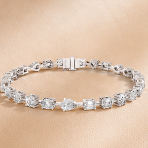 Diamond Tennis <b>Bracelet</b> for Women Silver Plated 14KT Gold Natural Cushion Cut IGI Certified <b>Adjustable</b> Bridal Jewelry Gift - Product Image 1