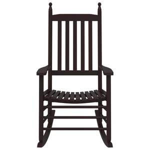 Fauteuil à bascule standard en bois de peuplier massif, couleur marron, chaise en bois confortable - Product Image 5