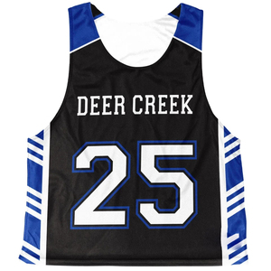 Deer Creek 25 Camiseta de lacrosse personalizada, blanca, negra, azul, con estampado por sublimación, camiseta sin mangas de poliéster de secado rápido, unisex, para adultos - Product Image 3