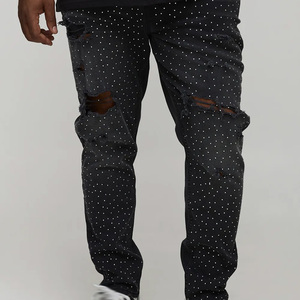 Custom distressed jeans acid wash jeans skinny jeans fashion jeans private label bulk orders usa - Product Image 1