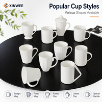 Kit de tasses en céramique personnalisables pour sublimation, vente en gros, pour peinture DIY, anti-fuite, sans danger pour les aliments, avec anse à bord coloré, fournisseur d'usine