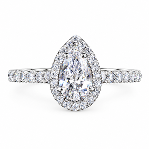 Bague de mariage de luxe en argent 925 avec diamant Moissanite VVS taille poire, sertie de griffes, style Iced Out, bague haut de gamme pour cadeau de fiançailles - Product Image 1