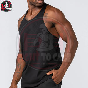 Servicio OEM ODM en un solo color negro sólido. Buen proveedor con logotipo propio. Ropa deportiva con logotipo totalmente personalizado. Camisetas sin mangas para hombre con impresión de logotipo. - Product Image 5