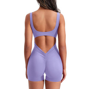 Combinaison de yoga pour femme en nylon et élasthanne, une pièce, manches longues, dos ouvert, découpes, pour la danse - Product Image 5