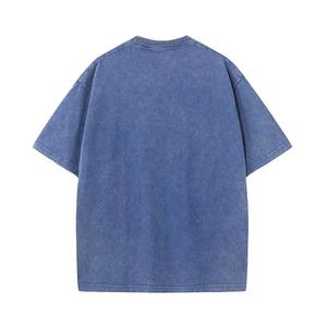เสื้อยืดคอกลมทรงหลวมสไตล์วินเทจ ผ้าคอตตอนถักเนื้อหนัก 100% แขนสั้น ลุคสบายๆ ซักย้อมสีแบบแอซิดวอช เนื้อผ้านุ่ม - Product Image 6