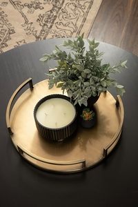 Plateau de service moderne en métal de qualité supérieure, finition miroir élégante, avec corde pour présentation décorative sur table, restauration, salle à manger, hôtel - Product Image 6