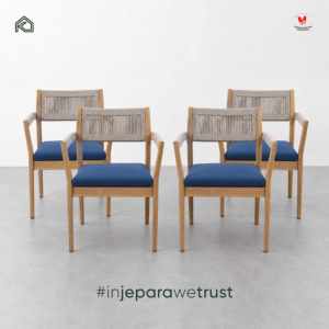 Sillón de Salón en Madera de Teca Maciza con Respaldo de Cuerda Tejida, Mueble de Alta Gama para Hotel, Villa o Resort - Product Image 2