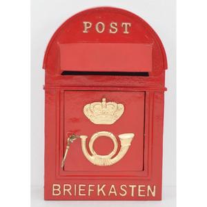 Boîte aux lettres décorative rouge, faite à la main, style antique, pour accessoires de maison, fixation murale, pas cher. - Product Image 2