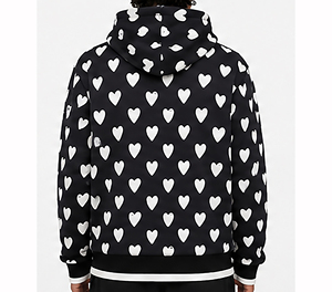 Sweat-shirt à capuche de luxe noir pour homme, coupe oversize, en coton épais, style streetwear hiver, chaud et tendance - Product Image 2