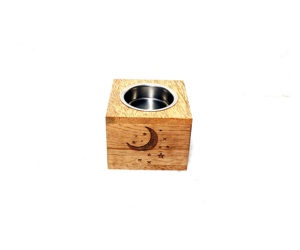 เตาเผากำยานไม้ทำมือ รูปทรงหกเหลี่ยม ลายต้นปาล์มและดอกไม้ ใช้ได้ทุกฤดู - Product Image 6