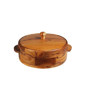 Casserole en bois classique avec poignée en bois pour des solutions de rangement et de service élégantes à vendre - Product Image 1