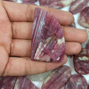 Natural <b>Pink</b> Tourmaline Druzy Cabochon Handmade Gemstone Stone for Silver Pendant Necklace Jewelry Making - Product Image 1