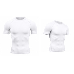 T-shirt de compression personnalisé pour homme, extensible, respirant, pour la gym, le fitness, la course, l'entraînement sportif, la musculation, couche de base, OEM - Product Image 6