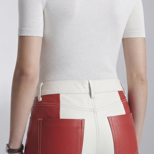 Custom Women Leather Flare <b>Leggings</b> Premium Women Leather <b>Flared</b> Pants Female Leather Flare Trouser With Pockets - Product Image 4