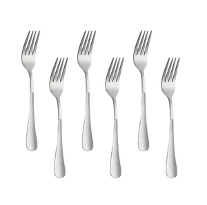 Ensemble de fourchettes à dessert en acier inoxydable, manche à motif floral plaqué argent, ensemble de fourchettes à fruits et gâteaux - Product Image 2