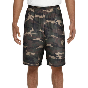 Shorts en maille imprimés intégralement pour hommes, avec cordon de serrage et taille élastique, respirants, style streetwear, pour l'été, vente en gros, logo personnalisé OEM - Product Image 1