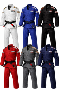 Custom Academy Logo Jiu Jitsu Gi Bulk Wholesale Pearl Weave Fabric 100% Cotton 460g Breathable Quick Dry Unisex Adult - Product Image 3