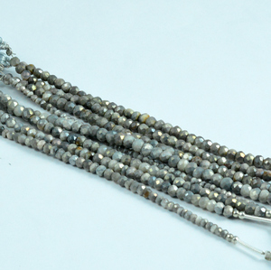 Cuentas de piedras preciosas con forma de Rondelle facetadas de piedra lunar Natural Premium de calidad fina, uso de hebra para hacer el mejor artículo de joyería creativa - Product Image 1