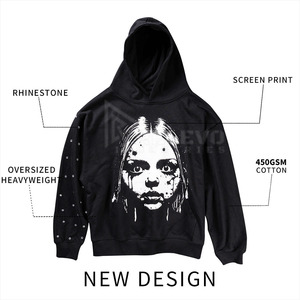 Sweat-shirts à capuche oversize pour femmes et couples, pulls épais délavés à l'acide - Product Image 4