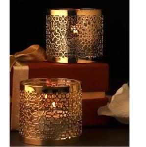 Décoration de dîner de mariage, porte-bougie en métal, finition dorée, qualité supérieure, porte-bougie à la bougie chauffe-plat - Product Image 3