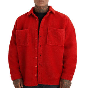 Custom Logo New Arrival Men's Casual Solid Button Polar Fleece Eco-Friendly Windproof <b>Thick</b> Loose Winter Plush <b>Cardigan</b> Jackets - Product Image 5