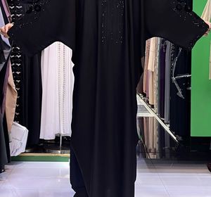 Best Selling Kaftan Abaya Handmade Turkish Floor Length Long Sleeve V Neck Polyester Regular Fit Casual Evening Party Flared - Product Image 5
