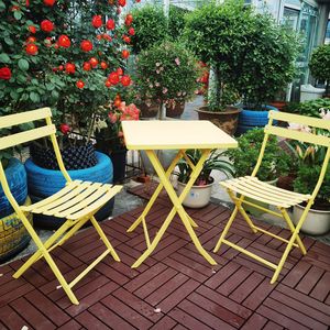 3-Piece Patio <b>Bistro</b> Set with <b>Foldable</b> Square <b>Table</b> and Chairs for Outdoor Entertaining - Product Image 2