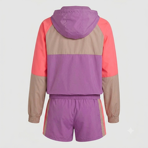 Ensemble coupe-vent 2 pièces pour homme avec logo personnalisé, style vintage, imperméable et respirant, veste et short, streetwear outdoor - Product Image 2