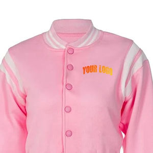 Veste de sport pour femme de qualité supérieure, style streetwear, coupe courte, design varsity, col montant, manches longues, en coton respirant - Product Image 2