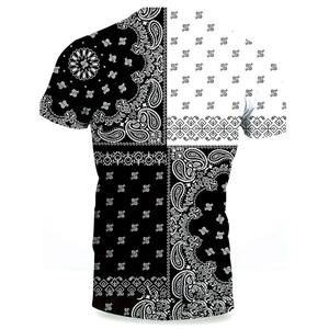 Conjunto de camiseta y pantalones cortos con estampado de bandana para hombre, ropa informal de verano - Product Image 4
