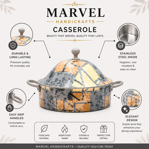 Olla de Acero Inoxidable con Aislamiento Térmico y Diseño Floral de Marvel Handicrafts, Recipiente para Servir Comida Caliente, Premium para la Cocina - Product Image 4