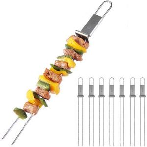 Juego de Brochetas Premium de Acero Inoxidable para Asar al Aire Libre con Mangos Resistentes para Carne y Verduras - Product Image 6