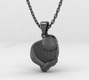 Pendentif Breloque Chaussure de Football 20x16mm en Argent 925 Plaqué Or Rhodié 18K, Bijou Sportif Personnalisé, Cadeau pour Homme - Meilleures Ventes - Product Image 3