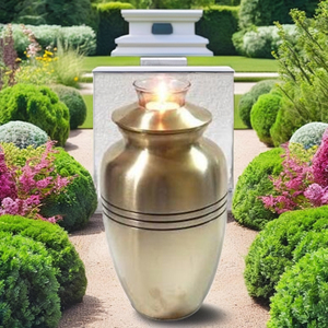 Urna Funeraria de Latón Estilo Americano RABEH para Adultos, Grabada, para Cenizas de Entierro y Memorial, Venta al Por Mayor - Product Image 1