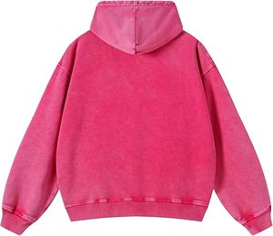Haut de survêtement à capuche zippé intégral, coupe oversize, en molleton 100% coton épais, délavé à l'acide, style vintage, personnalisable - Product Image 5