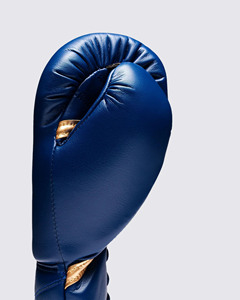 OEM ODM Blue Leather Boxing Competition Gloves Lace-Up Training Gear for Adults Breathable Design Professional Fight Equipment - Product Image 4