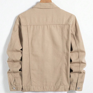 Chaqueta vaquera de mezclilla para hombre OEM, abrigo informal de otoño con botones, chaqueta vaquera oversize para hombre, estilo casual con lavado ácido. - Product Image 3