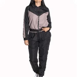 Nouvel arrivage : Ensemble de survêtement coupe-vent pour femme, motif chevron coloré, à capuche, léger, pour la gym et le jogging, deux pièces - Product Image 1