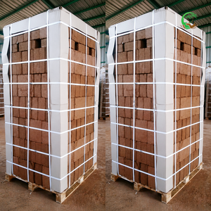 Leading Exporter 5Kg Cocopeat Blocks <b>Palletized</b> Shrink <b>Wrapped</b> Low EC Buffered Coir Pith Premium Bulk Supply India - Product Image 2