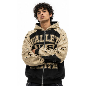 เสื้อฮู้ดพิมพ์ลาย Valley State แขนเสื้อแบบแร็กแลน ซิปหน้า ผ้าเฟรนช์เทอร์รี่ ทรงปกติ สวมใส่สบายๆ ในฤดูใบไม้ร่วง - Product Image 2
