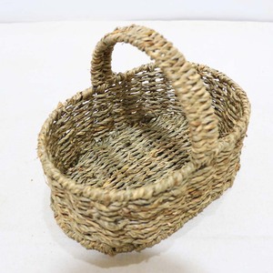 Panier ovale en jonc de mer avec poignée, panier de rangement tissé à la main, léger, écologique, panier cadeau pour fleurs, panier de pique-nique - Product Image 3