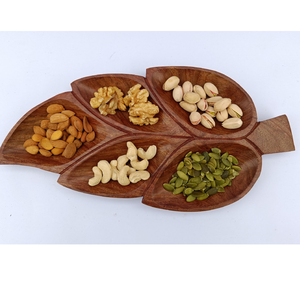 Wood Dry Fruit Tray With Handle Irregular Shape Rustic Design Nuts Rustic Decorative Wood Serving Dish Platter - Product Image 4