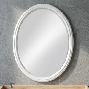 VILLA <b>MIRROR</b> <b>WHITE</b> Oval Shape Minimalist Design Decorative <b>Framed</b> - Product Image 1