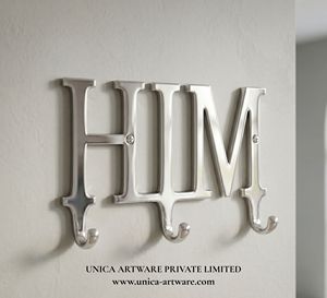 Best Quality HIM Word <b>Wall</b> Hook Decorative Aluminum Bathroom & Bedroom <b>Clothes</b> Holder Available for Bulk Quantity - Product Image 1