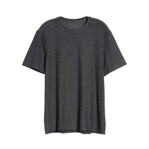 เสื้อยืดคอกลมแขนสั้นทรงโอเวอร์ไซส์สีพื้นผ้าฝ้ายเจอร์ซีย์สำหรับผู้ชาย ทรงลำลองความยาวปกติ - Product Image 1