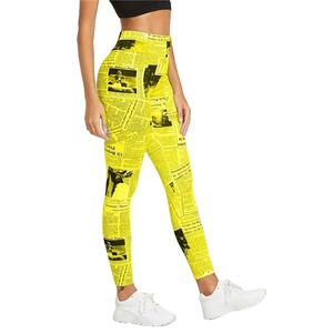 100% algodón diseño personalizado pantalones de gimnasio de cintura alta para mujeres Maxi Fitness Leggings para Yoga correr y entrenamiento sublimación - Product Image 2