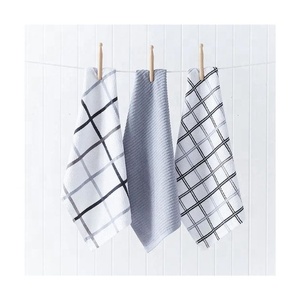 Torchons de cuisine à carreaux de golf 100% coton de luxe brodés et durables à séchage rapide et doux-pour la maison et les voyages - Product Image 2